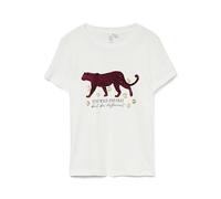 VERO MODA Vmfeo S/S O-Neck Camiseta JRS Btq Ga, Blanco Nieve., XS