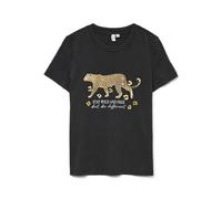 VERO MODA T-Shirt Vmfeo S/S O-Neck Camiseta Jrs Btq Ga, Negro, S Mujeres