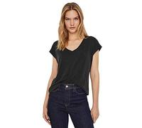 Vero Moda Vmfilli Ss V-neck Tee Ga Noos, Camiseta para Mujer, Negro, L