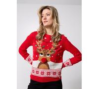 Vero Moda VMFROSTYDEER LS O-NECK PULL. XMAS BOX L Rojo