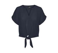 VERO MODA Vmgabbi SS Tie WVN Ga Top para Mujer, Azul Marino, S