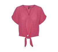 VERO MODA Vmgabbi SS Tie WVN Ga Top para Mujer, Raspberry Sorbet, S