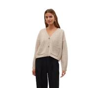 VERO MODA Vmgemma LS VMA Noos-Cárdigan de Punto con Cuello en V Suéter, Plaza Taupe, S para Mujer