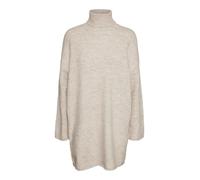 VERO MODA Vmgemma LS VMA Noos-Vestido de Cuello Alto Jersey, Plaza Taupe, L para Mujer