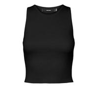 VERO MODA Vmginny SL O-Neck Crop Top Noos, Negro, L para Mujer