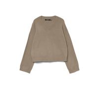 VERO MODA Vmgold Art LS V-Neck Jersey, Silver Mink, M