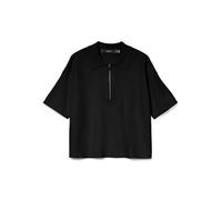 VERO MODA Vmgold Poloneck - Jersey 2/4, Negro, XS
