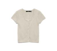 VERO MODA Vmgold Rib SS U-Neck Button Top, Abedul, L