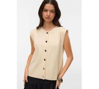 Vero Moda Vmgold Sl O-Neck Button Vest Boo M Beige