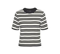 VERO MODA Vmgold SS O-Neck Jersey de Punto para Mujer, Negro/Detalle: w. Abedul, S