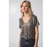 Vero Moda VMHANYA SQ S/S V-NECK TOP JRS BTQ XS Marrón