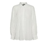 VERO MODA Vmhariet LS Wvn Ga-Camiseta Holgada Camisa, Blanco Nieve, S Mujeres