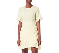 Vero Moda Vmhenna Vestido Corto con Cuello Redondo 2/4 Noos, Lemon Merengue/AOP: Mini Henna Vic, L para Mujer