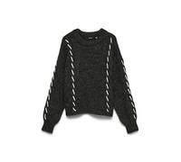 VERO MODA Vmilina LS O-Neck Handstitch Jersey, Gris Oscuro, M