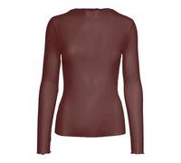 VERO MODA Vmines LS O-Neck Jersey Camiseta de Manga Larga, Fired Brick, M para Mujer