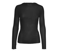 VERO MODA Vmines LS O-Neck Jumper Camiseta de Manga Larga, Negro, M para Mujer