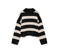 VERO MODA Vminez LS Highneck - Jersey Corto Boo, Negro, M