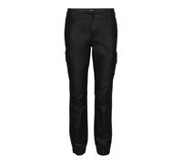 VERO MODA Vmivy Mr Ankle Cargo Coated Pants Noos - Pantalones Cargo para Mujer, Negro/Detalles: Revestido, L x 32L
