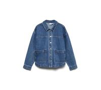 Vero Moda Vmjamie LS Denim Shacket Mix Ga Noos, Medio De Mezclilla Azul, x_l