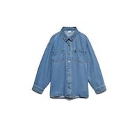 VERO MODA Vmjane LS - Camiseta Vaquera de Gran tamaño, Medio De Mezclilla Azul, S