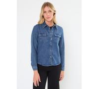 VERO MODA Vmjennie LS Denim Shirt Mix Noos Camisa Vaquera, Azul Medio (Mezclilla Azul Medio), L para Mujer