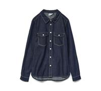 VERO MODA Vmjennie LS Shirt Mix Ga Noos, Dark Azul Denim, XL Mujeres