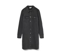 VERO MODA Vmjennie LS Short Dress Mix Noos Vestido Vaquero, Black Denim, L Mujeres