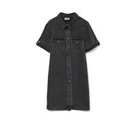 VERO MODA Vmjennie SS Short Dress Mix Noos Vestido, Black Denim, L Mujeres