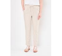 VERO MODA Pantalones de Lino Informales para Mujer Sueltos Pantalones Tobilleros Casuales, Color:Beige-2, Talla:S