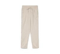 VERO MODA Pantalones de Lino Informales para Mujer Sueltos Pantalones Tobilleros Casuales, Color:Beige-2, Talla:XL