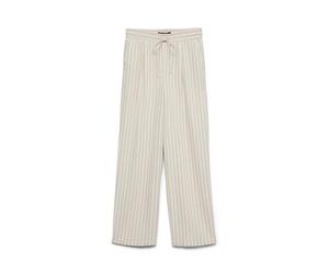 VERO MODA Vmjesmilo Wide Pants Wvn Ga Noos Pantalón, Forro Plateado/Rayas: Olga Snow White, L Mujeres