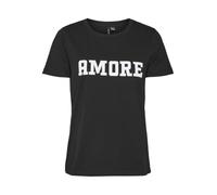 VERO MODA VMJESSY Francis SS Top Box JRS GA, Negro/Estampado: Amore, L