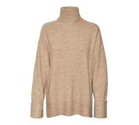 VERO MODA Vmjupiter LS Highneck Jersey BF Punto, Silver Mink/Detail:w. Melange, S para Mujer