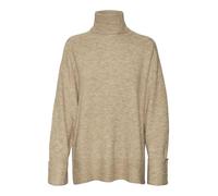 Vero Moda Vmjupiter LS Jersey de Cuello Alto BF Punto, Visón Plateado/Detalle: W. Melange, M para Mujer