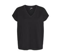 VERO MODA Vmkarin AVA SS Top Box Jrs Ga Camiseta, Negro/Detalle: 3 Botones en el Lateral, XS Mujeres