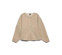 VERO MODA Vmklea LS O-Neck Cardigan JRS Ga, Silver Mink, S