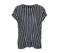 VERO MODA Vmlana SS V-Neck JRS Ga Top, Blazer/Stripes:Snow White, M