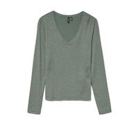 VERO MODA Vmlava Glitter LS V-Neck Top Stripe Ga, Laurel Wreath, M