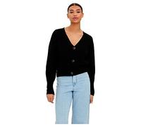 VERO MODA Vmlea LS-Cárdigan con Cuello de Pico Suter crdigan, Negro, M para Mujer