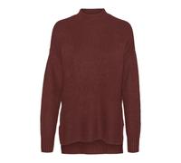 VERO MODA Vmlefile Noos-Blouse Boxy Jersey de Punto, Ladrillo de Fuego/Detalle: W. Melange, L para Mujer