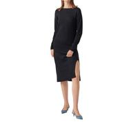Vero Moda Vmlefile-Vestido de Pantorrilla con Cuello Barco, Negro, XS para Mujer