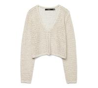 VERO MODA Vmleilani Mesh LS V-Neck Short Cardigan para Mujer, Abedul, S