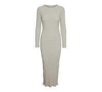 VERO MODA Vmlena LS O-Neck Ankle Dress VMA Noos Vestido, Abedul/Rayas: Negro, M para Mujer