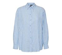 VERO MODA Vmlinn LS Camiseta Wvn Noos Camisa, Azul, XXL para Mujer
