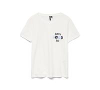 VERO MODA Vmlonni Francis SS Top Box JRS Ga, Cloud Dancer, S