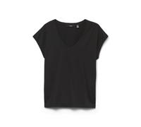 VERO MODA Vmluna SS V-Neck tee JRS Noos, Negro, XS