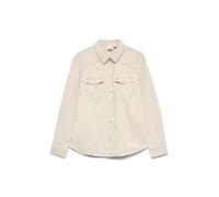 VERO MODA Vmmaria LS Denim Slim Shirt Mix New Noos, Forro Plateado, M Mujeres