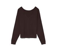 Vero Moda Vmmarina LS Noos 2-Way V-Neck Jersey, Pastel de Chocolate, L