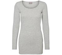 VERO MODA Vmmaxi My Ls Soft Long U-Neck Ga Noos Camiseta de manga larga para mujer, gris (Light Grey Melange), XS