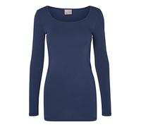 Vero Moda Vmmaxi My LS Soft Long U-Neck Noos Camiseta de Manga Larga, Azul (Black Iris), M para Mujer